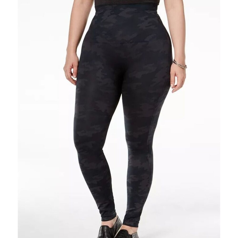 Spanx Legging Black Camo Look At Me Now Size XL Seamless Slimming